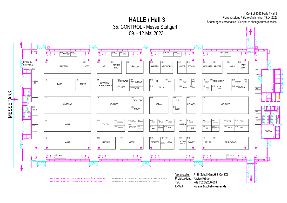 Hallenpläne, Anreise & Parken Control Internationale Fachmesse für